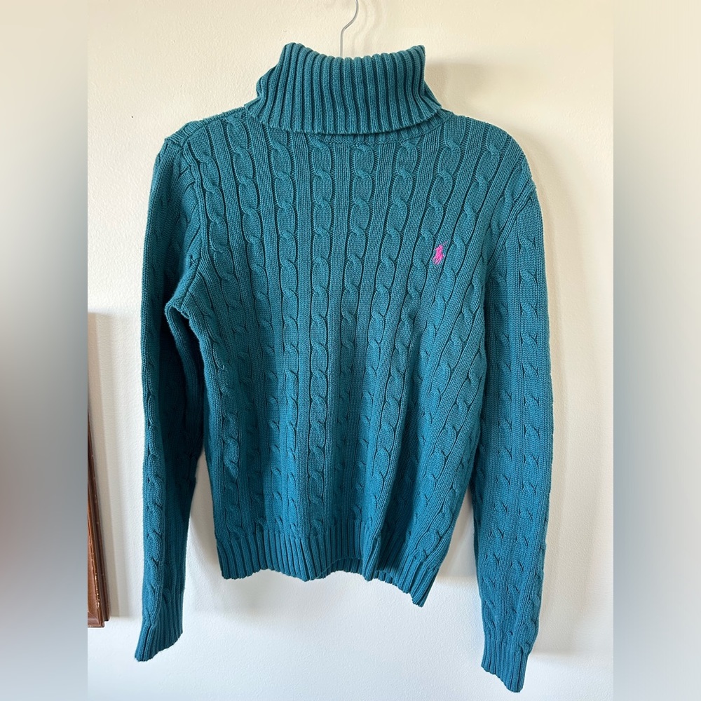 Ralph Lauren Sport Cable Knit Turtleneck Sweater